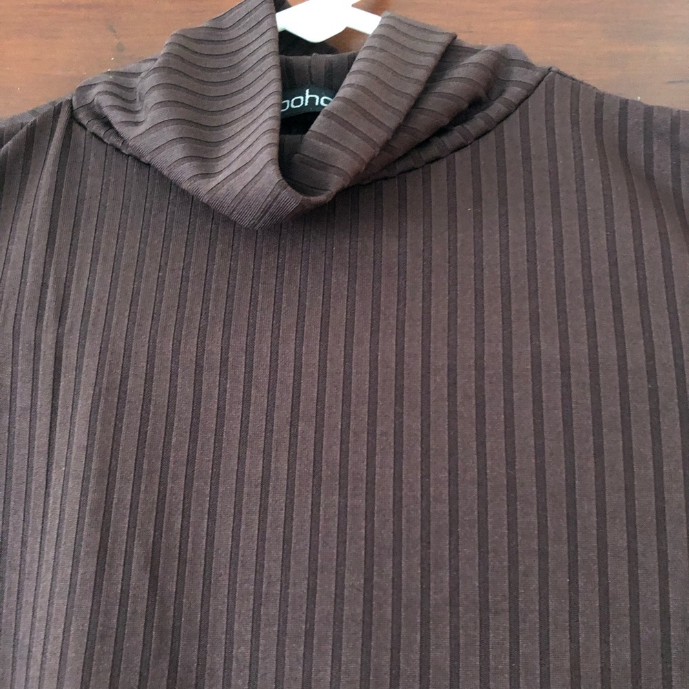 Boohoo Brown Ribbed Tunic